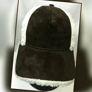 ALDO Fur Trim Trucker Hat Brown "Suede" Faux Fur